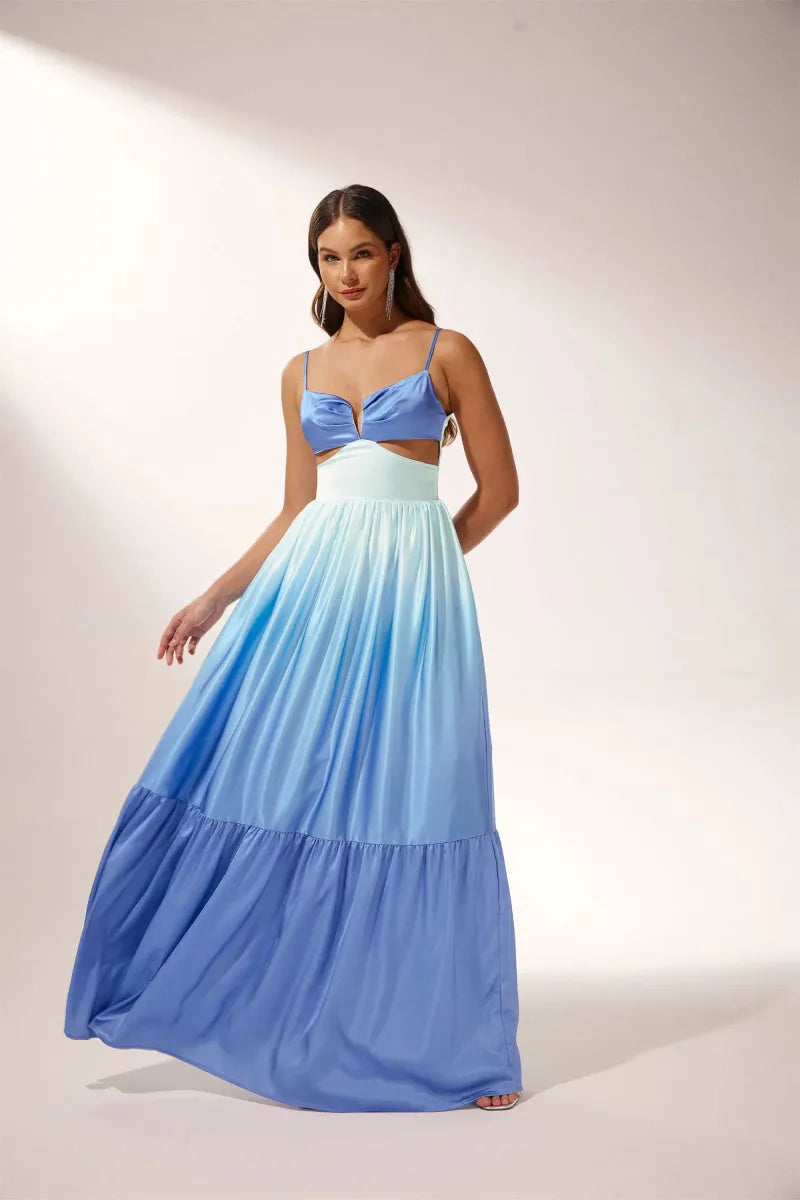 Ethel™ | Cut-out Gradient Maxi Slip Dress M Dresses