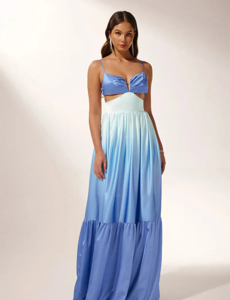 Ethel™ | Cut-out Gradient Maxi Slip Dress L Dresses