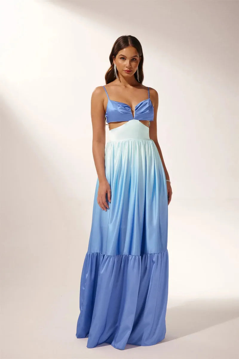 Ethel™ | Cut-out Gradient Maxi Slip Dress L Dresses