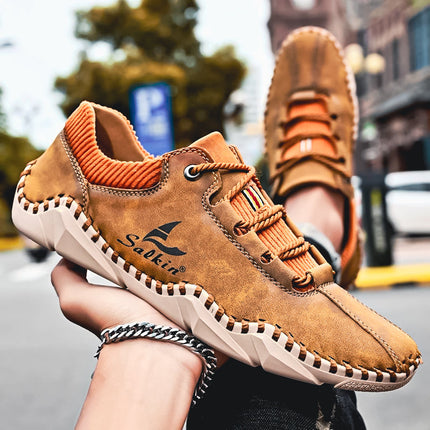 The Salkin™ Genuine Leather Italian Shoes Yellow Brown Shoes