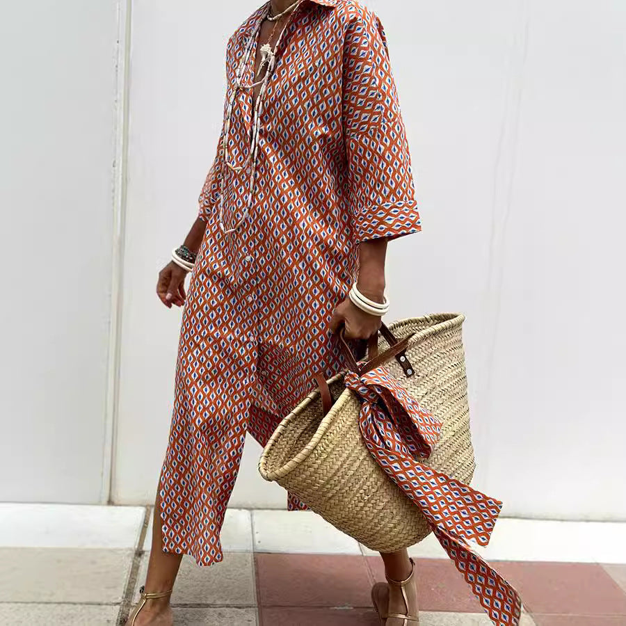 Striped Shirt Dress With Belt Dresses