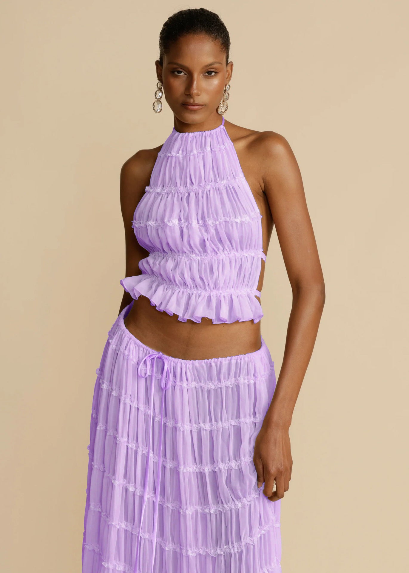 Backless Long Dress Purple top