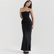 Elegant Strapless Backless Maxi Dress Dresses