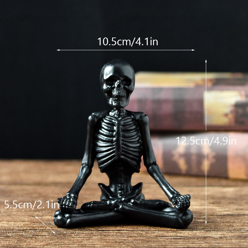 Cool Skeleton Meditation Pose Decor Black C Halloween Decorations