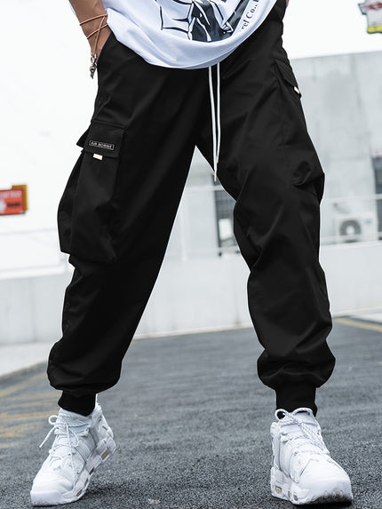 Men's Multi-Pocket Cargo Joggers Black Cargo Pants