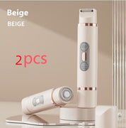 2-in-1 Electric Dual-Head Women's Hair Remover Beige 2pcs Women's Accessories