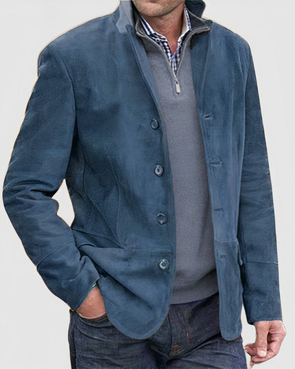 Men's Casual Button Blazer Coat Blue Blazer