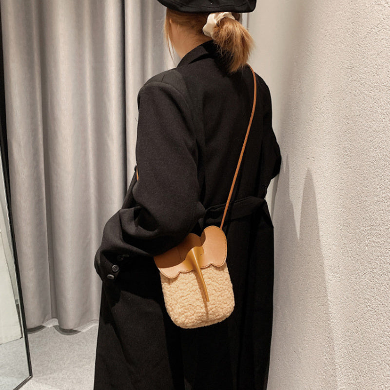 Cute Elephant Trunk Design Crossbody Shoulder Bag Bag