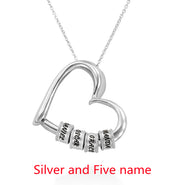 Custom Heart Name Necklace Silver 1PC Necklace