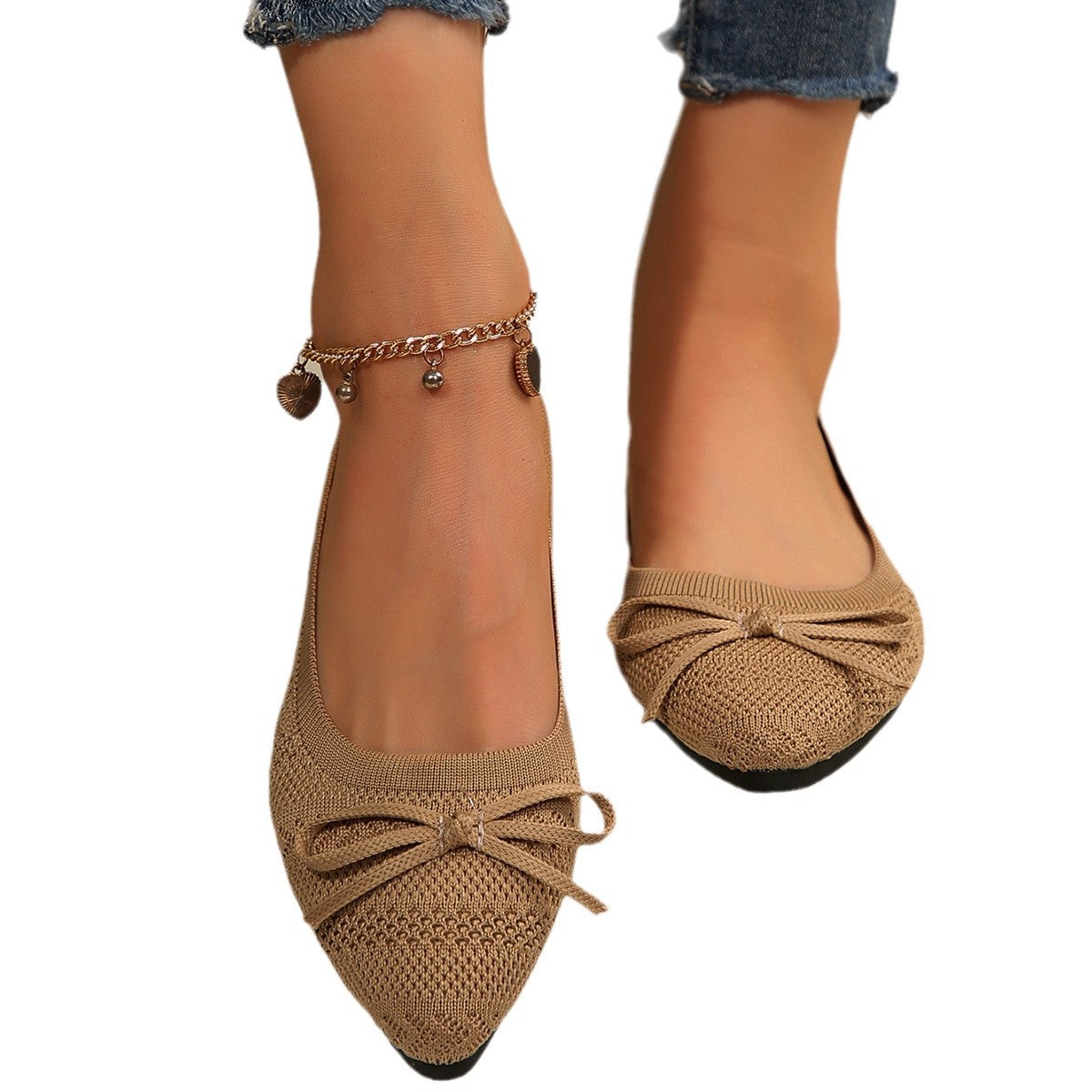 Bow Knitted Loafers Loafers