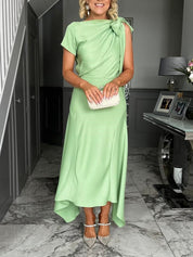 Cowl Neck Asymmetrical Formal Dress Green Dresses