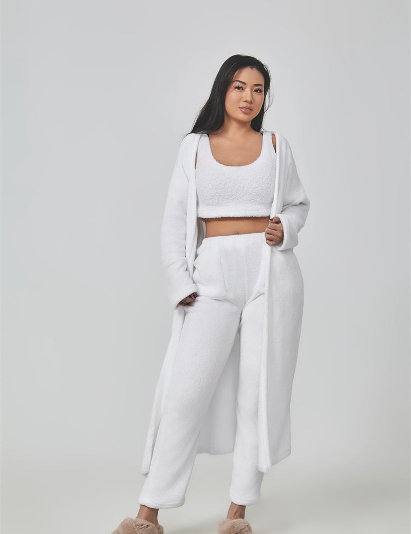 Cozy 3‑Piece Women's Lounge & Pajama Set White Sets