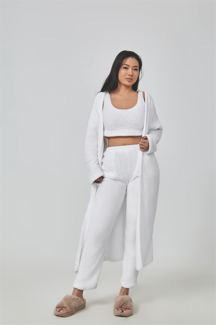 Cozy 3‑Piece Women's Lounge & Pajama Set White Sets