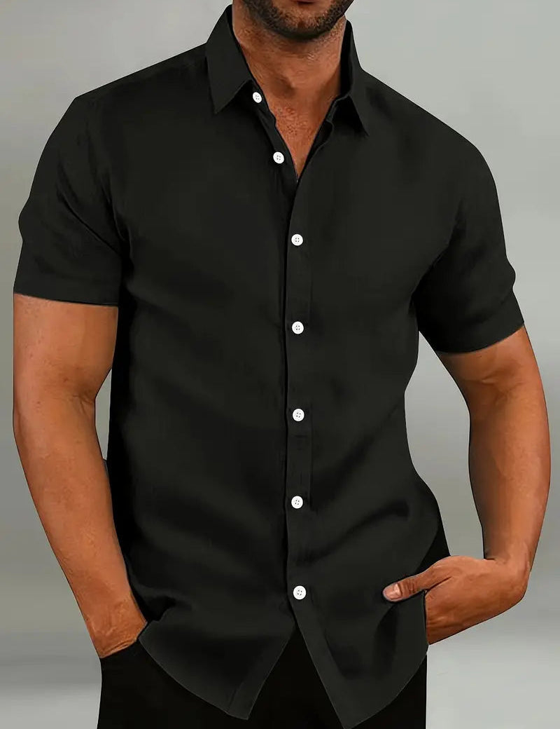 Men's Classic Short-Sleeve Polo Shirt Black Shirts