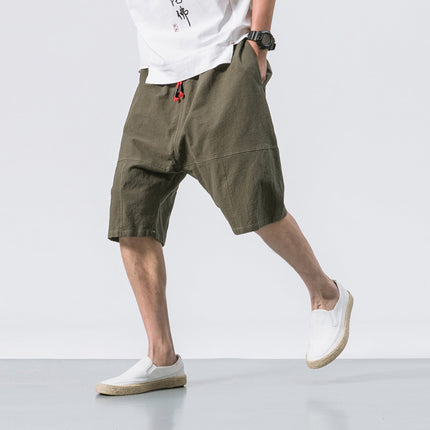 Kyoto Drift Linen Shorts Green Men Shorts