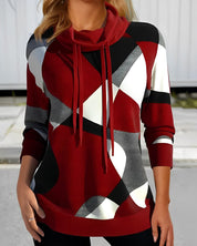 Trendy Color-block Hoodie Red Hoodie