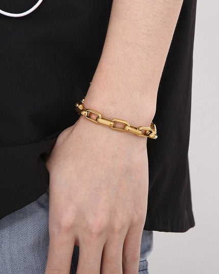 Men’s Titanium Steel Geometric Hip‑Hop Bracelet – Bold Urban Style Bracelet