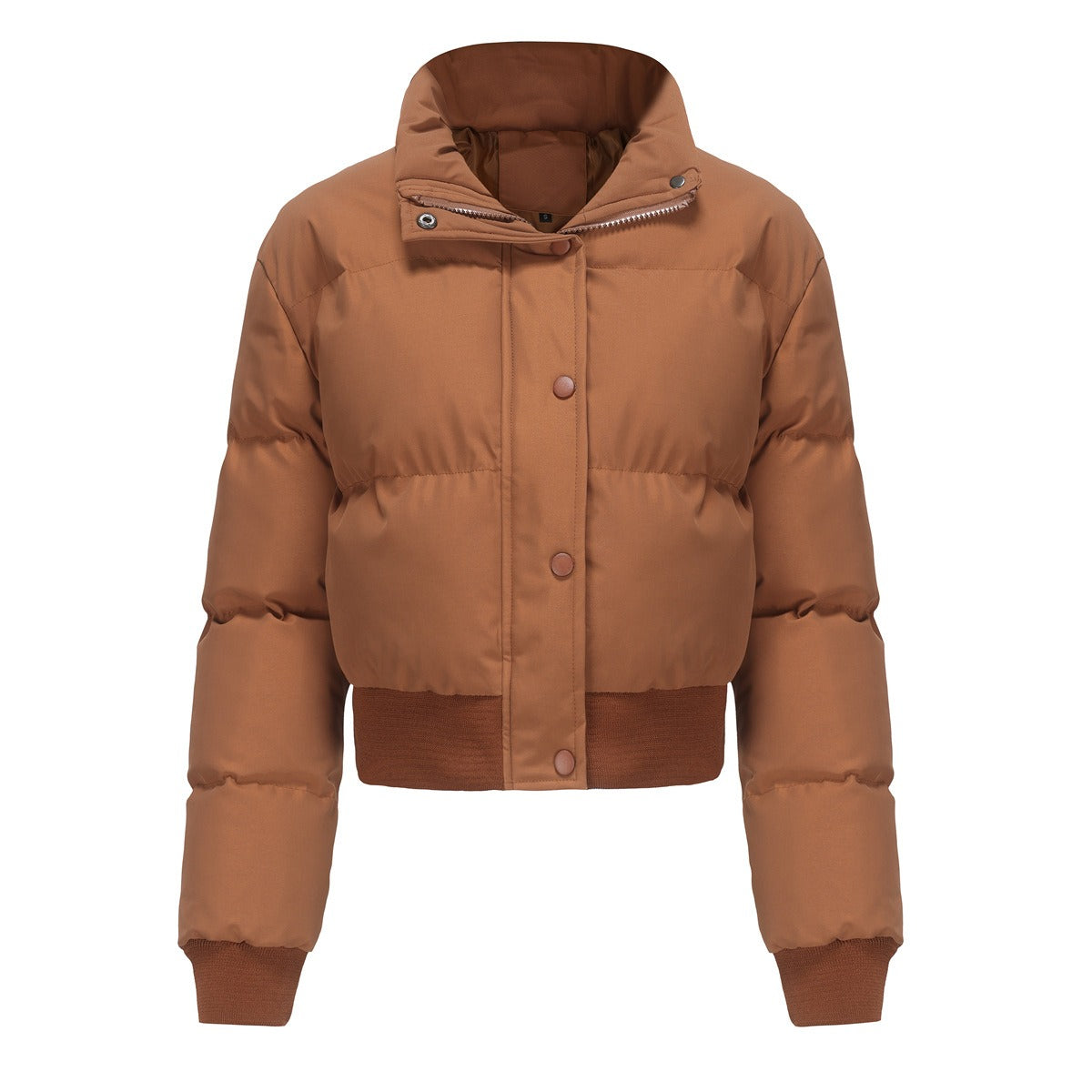 Elegant Warm Cotton Padded Short Coat Orange Short Coat