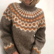 Olivia | The chunky knit polo shirt Khaki Isländsk tröjsamling - damer