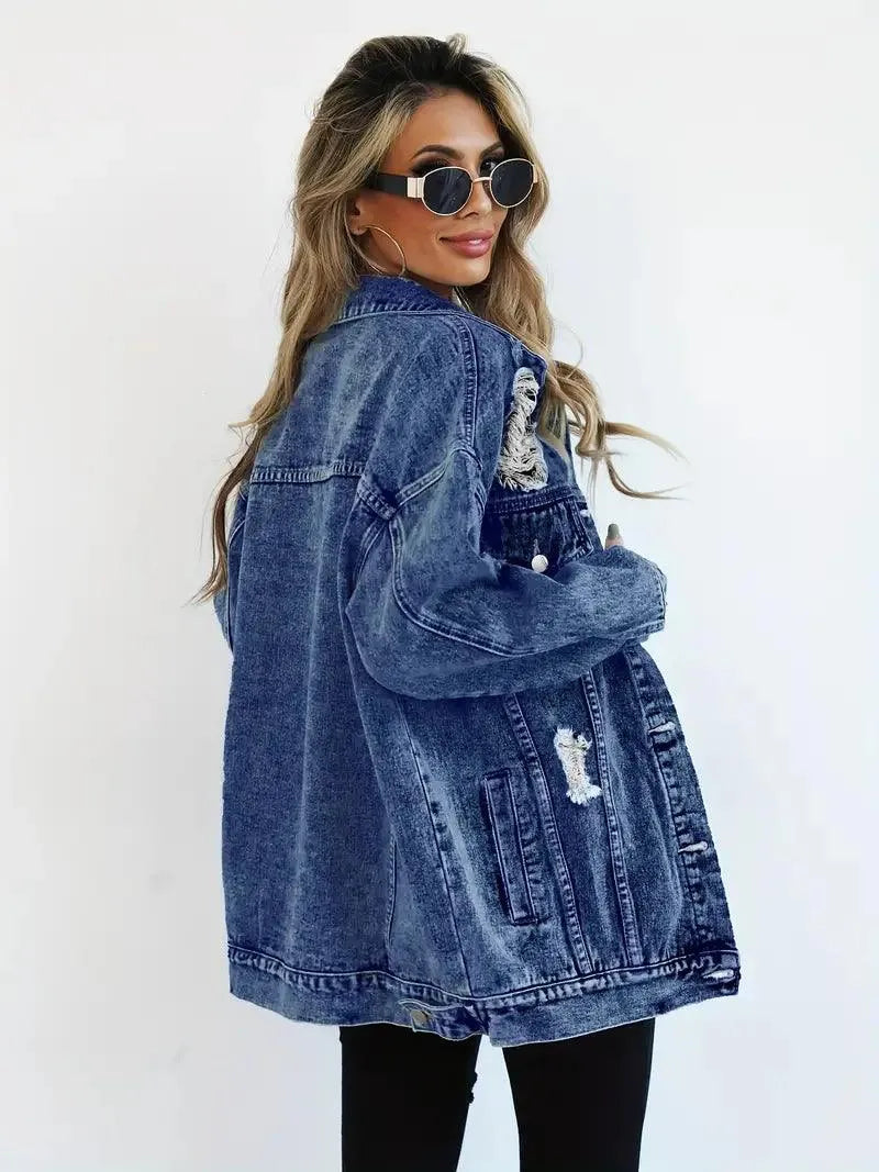 Oversized Denim Jacket Women – Olivia Trendy Jacket Women's Jacket