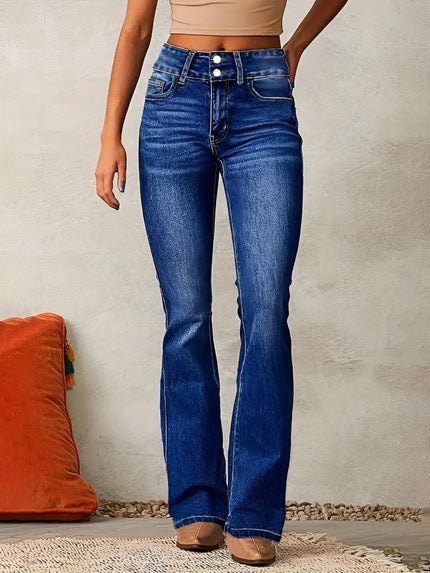 Alana | High Waist Flared Jeans Dark Blue