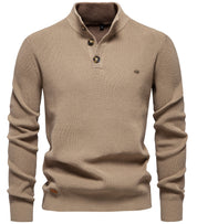 Men’s Zipper Stand Collar Knitted Sweater Men - Main - Winter