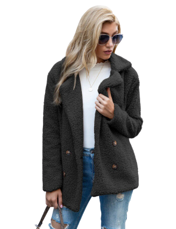 Morgan - Fleece Jacket Black Coat