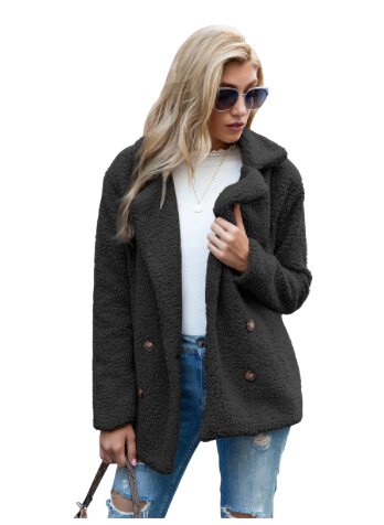 Morgan - Fleece Jacket Black Coat