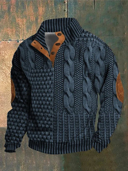 Casual Button Sweater Dark Blue Casual Button Sweater