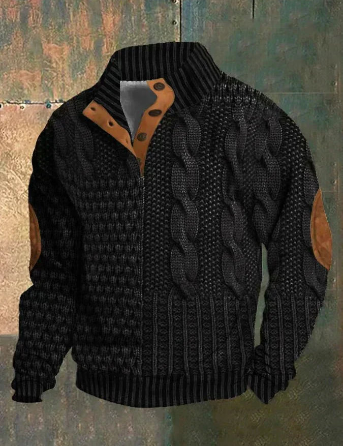 Casual Button Sweater Black Casual Button Sweater