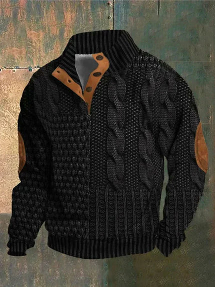 Casual Button Sweater Black Casual Button Sweater