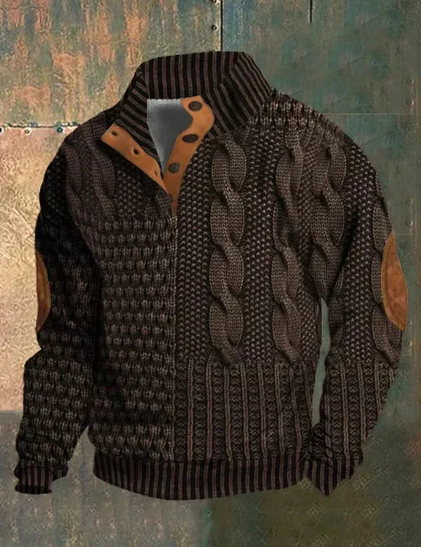 Casual Button Sweater Brown Casual Button Sweater