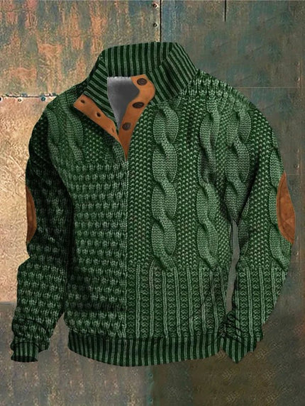 Casual Button Sweater Green Casual Button Sweater