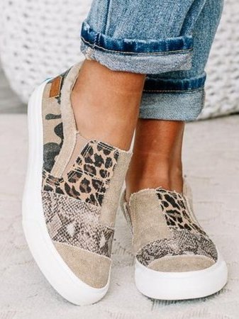 Geneva | Animal Print Canvas Sneakers Shoes