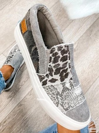 Geneva | Animal Print Canvas Sneakers Shoes
