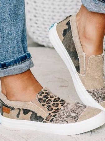Geneva | Animal Print Canvas Sneakers Shoes