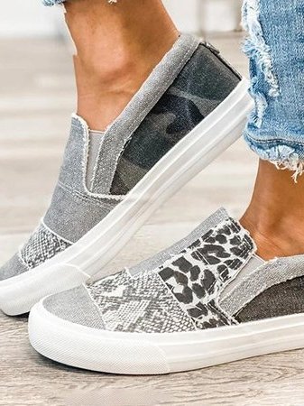 Geneva | Animal Print Canvas Sneakers Shoes