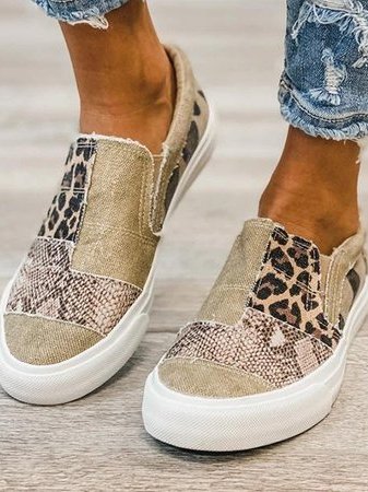 Geneva | Animal Print Canvas Sneakers Shoes
