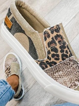 Geneva | Animal Print Canvas Sneakers Shoes