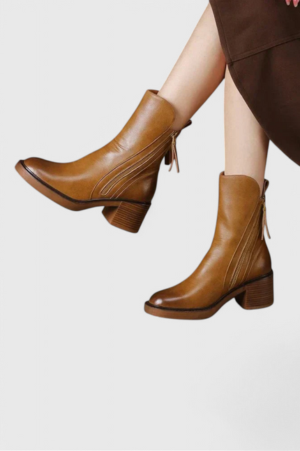 Irina Sleek Ankle Boots for Effortless Style Brown Boots