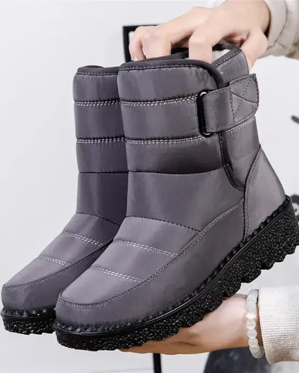 Woman Waterproof Snow Boots Gray Boots