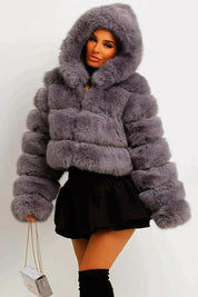 Fluffy Short Faux Fur Coat Fox Fur Coat
