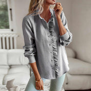 Joanne | Elegant blouse Gray Bluse