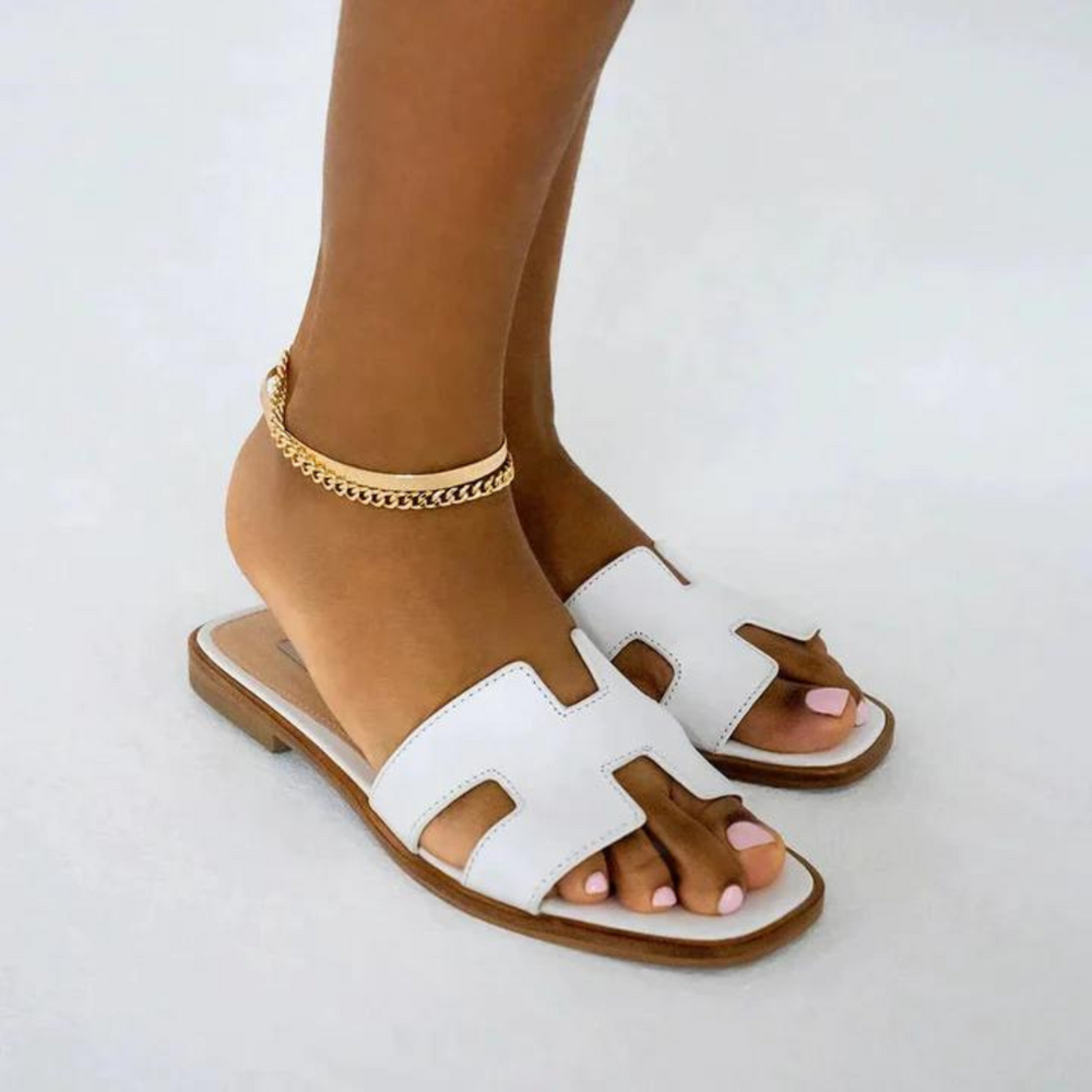 'H' Design Sandals White Sandals