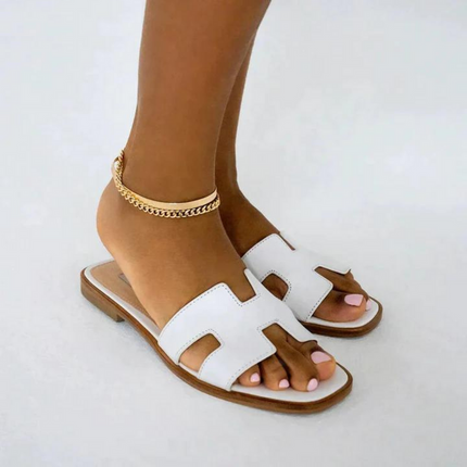 'H' Design Sandals White Sandals