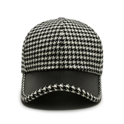 Houndstooth Leather Cap Hats
