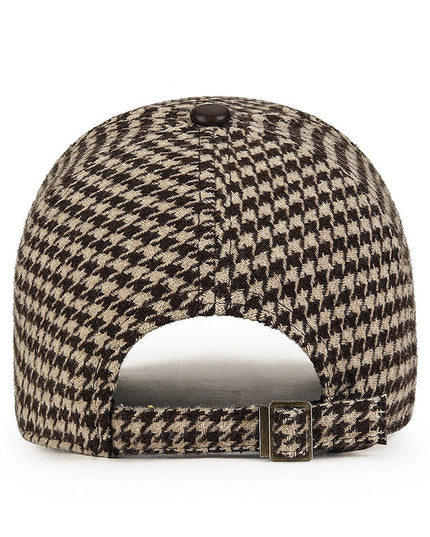 Houndstooth Leather Cap Hats