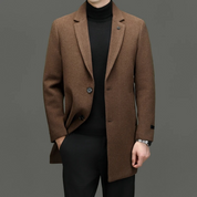 Heritage Wool Overcoat – Timeless Winter Classic Brown Men Jacket