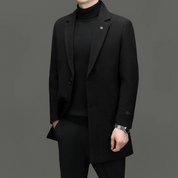 Heritage Wool Overcoat – Timeless Winter Classic Black Men Jacket