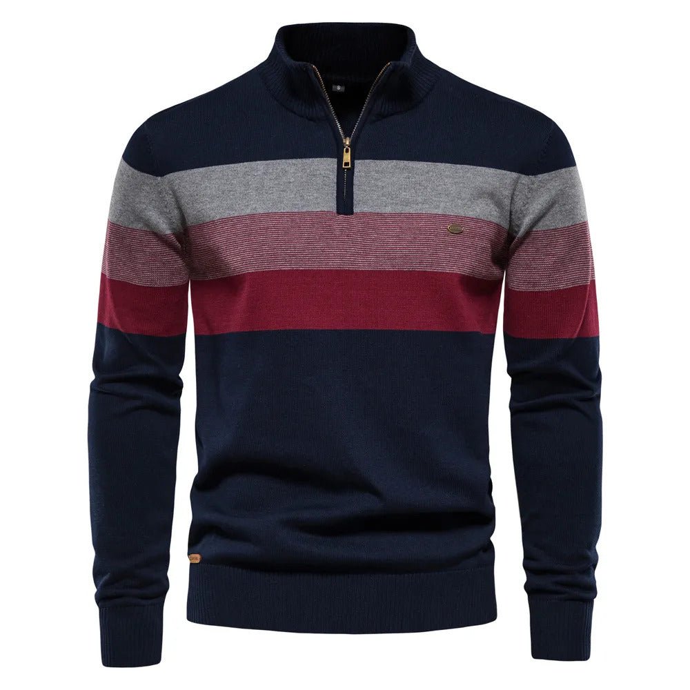 Tony | Zip-up Pullover Sweater Blue Shirts & Tops